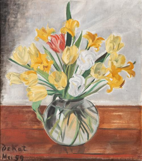  ANNE-PIERRE DE KAT - Narciso y tulipanes