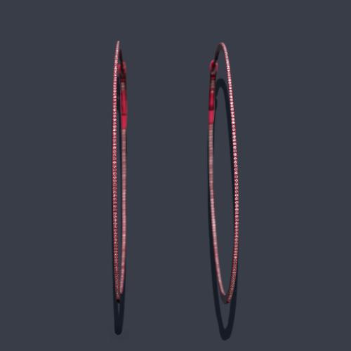  Criollas XL con banda de brillantitos de aprox. 0,55 ct en total.