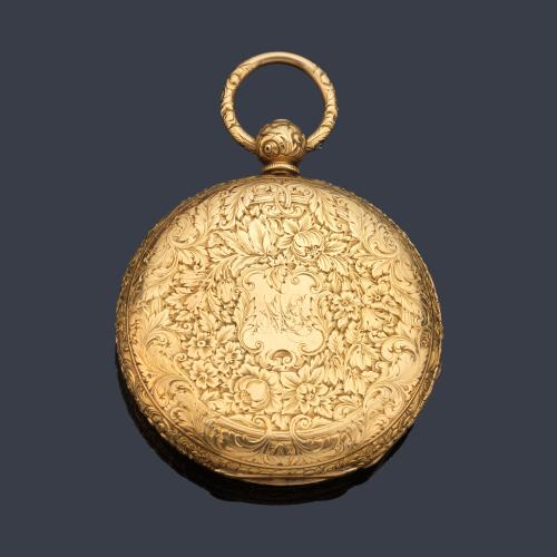J.R. LOSADA nº 3497 London, reloj saboneta con caja en oro amarillo de 18 K.