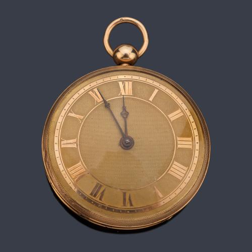  Reloj francés lepine XIX con caja en oro rosa de 18 K