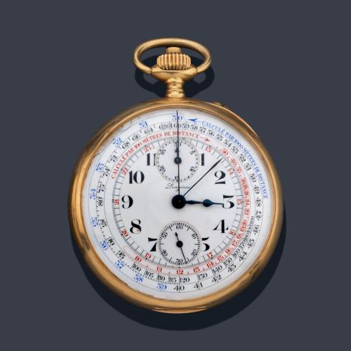  LONGINES Chronographe, reloj lepin con caja en oro amarillo de 18 K.