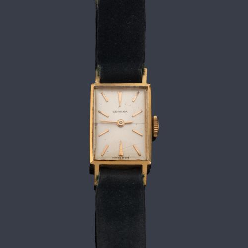 CERTINA de señora con caja en oro amarillo de 18 K.