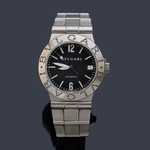  BVLGARI Diágono ref. LCV 35 S de caballero con caja y brazalete en acero.