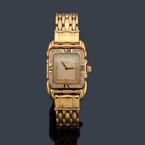 TABBAH de señora con caja y brazalete en oro amarillo de 18 K.