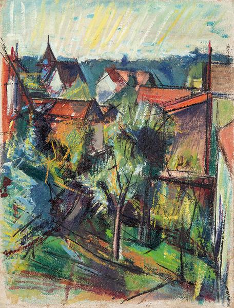 JOSÉ FIN - Paysage arbre et village