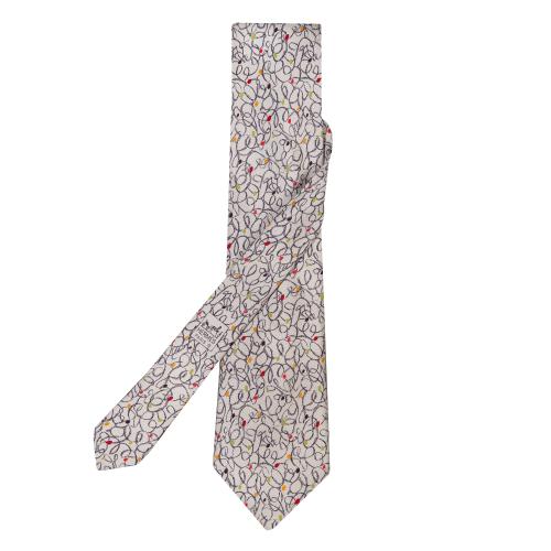 Corbata Hermés, motivos abstractos en color gris