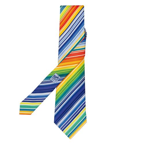 Corbata Hermés, rayas multicolor.
