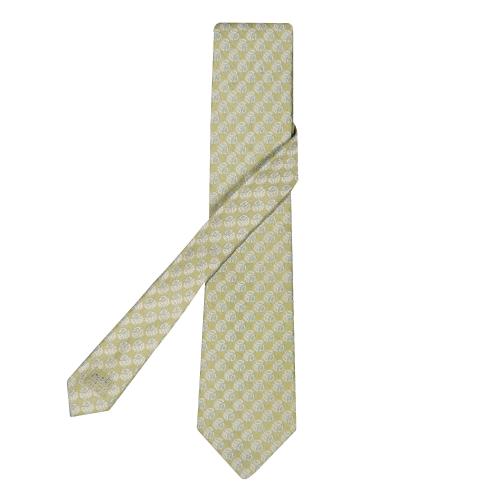 Corbata Hermés, motivos circulares en verde.