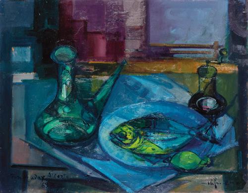 JOSÉ PALMEIRO - Naturaleza muerta con pez