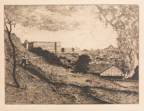 AGUSTIN LHARDY Y GARRIGUES - Vista de Madrid desde la pradera de San Isidro