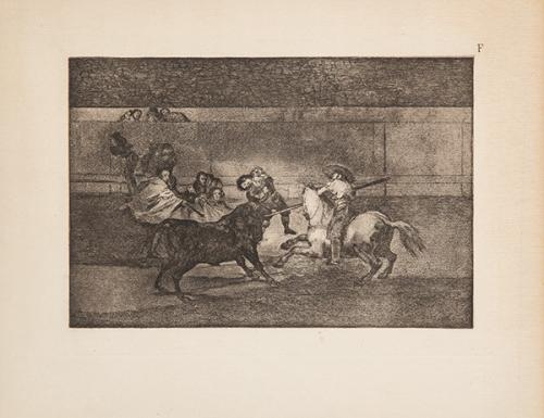  FRANCISCO DE GOYA Y LUCIENTES - Varilarguero y chulos haciendo el quite a un torero cogido