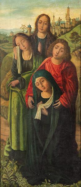 ESCUELA CASTELLANA S. XVI - Puerta de un tríptico con las Tres Marias y San Juan Evangelista