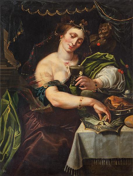  SEGUIDOR DE ABRAHAM JANSSENS VAN NUYSSEN I - Alegoría del gusto