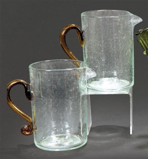 Pareja de jarras de cristal mallorquín de Gordiola