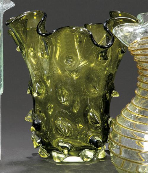  Jarrón de cristal mallorquín de Gordiola, modelo Medieval,.