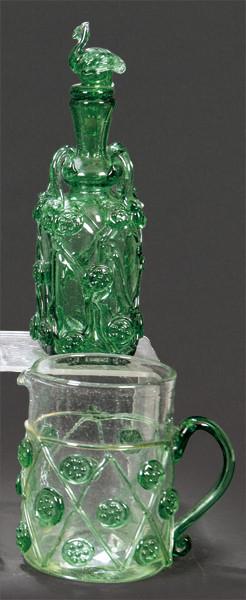  Jarra y Botella de cristal mallorquín de Gordiola modelos Galia y Archiduque respectivamente.