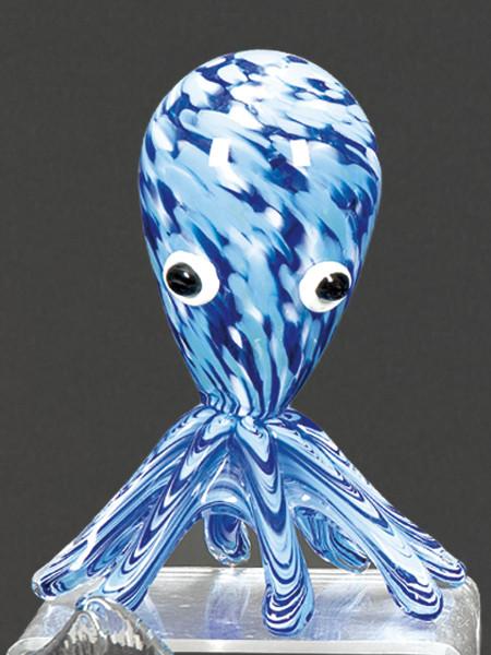  Pulpo de cristal de Murano azul.