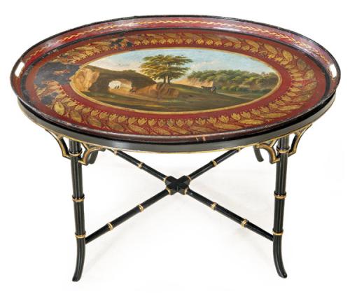 Mesa bandeja de latón francesa S. XIX