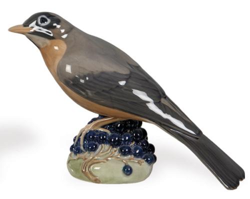  Figura de zorzal real (Turdus iliacus) en porcelana, modelo 1235, 