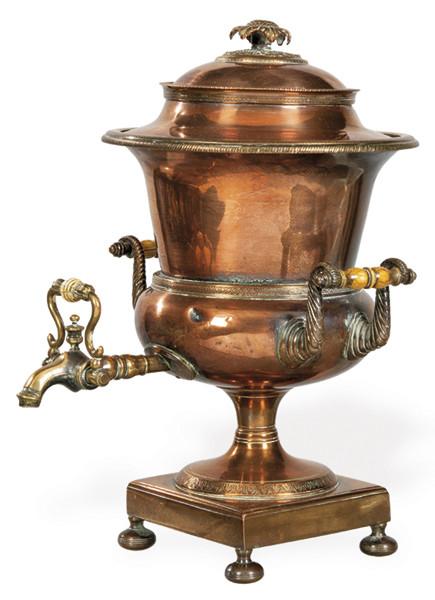 Samovar de cobre y bronce posiblemente ruso S. XIX.