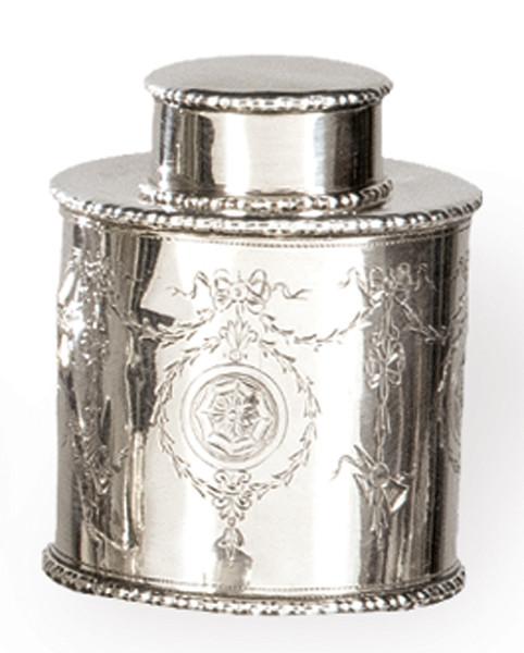  Bote cilindrico de plata inglesa punzonada Ley Sterling S. XIX.