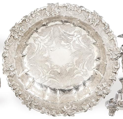 Salvilla circular plata española punzonada 1ª Ley.