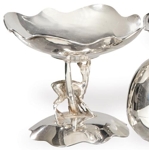  Centro de mesa de plata española punzonada 1ª Ley de Pasgorcy.