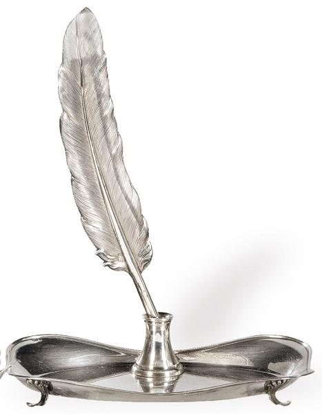  Escribanía de plata española punzonada 1ª Ley de Durán.