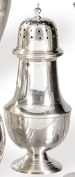 Azucarero de plata española punzonada 1ª Ley de Montejo.