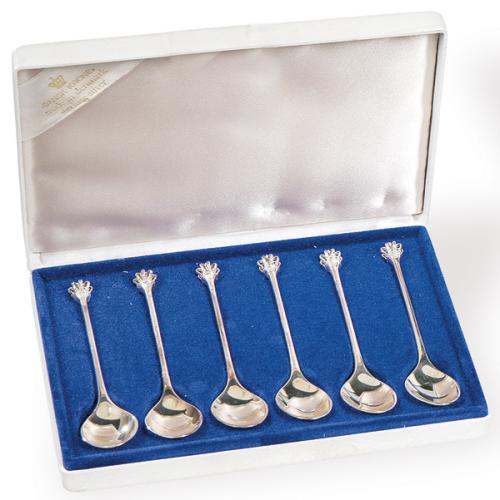  Juego de seis cucharillas de café de plata danesa punzonada Ley Sterling.