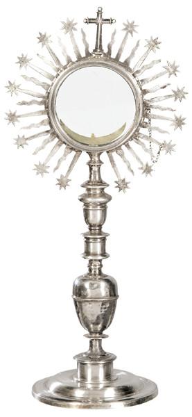  Custodia de sol de plata española ff. S. XVI pp. S. XVII.