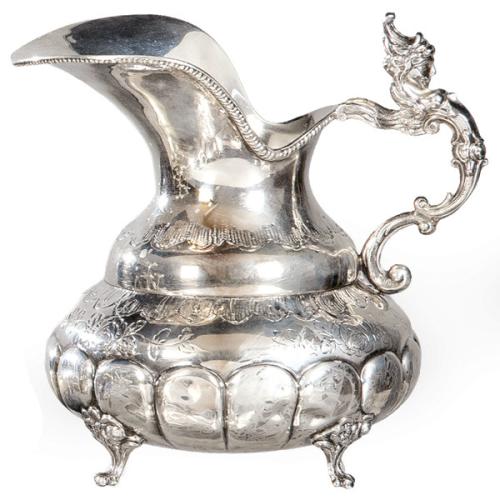 Jarra de plata española punzonada 1ª Ley.