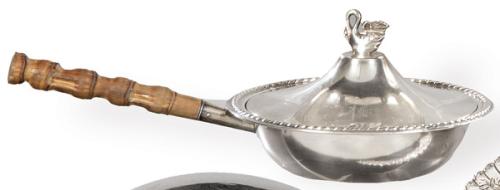 Porta fritos de plata española punzonada 1ª Ley de Montejo.