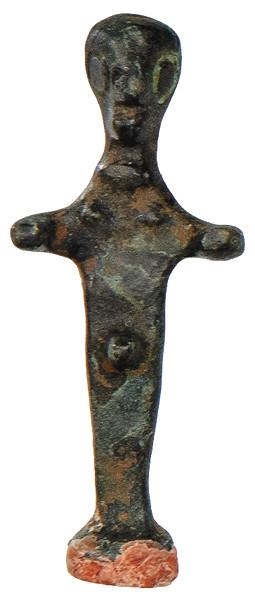  Pequeña escultura antropomorfa en bronce, fenicia 100 a.C.