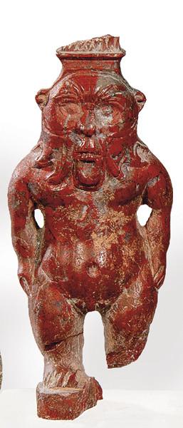  "Bes" en jaspe rojo tallado, Egipto, Periodo Ptolemaico 300 d.C.