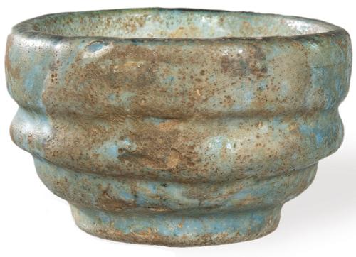  Cuenco de fayenza vidriada egipcio, Periodo Romano S. I d.C.