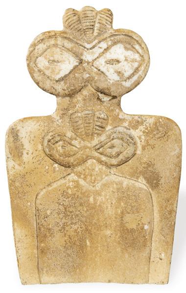 "Idolo de ojos" en piedra tallada, Siria, Tell Brak 3000 a.C.