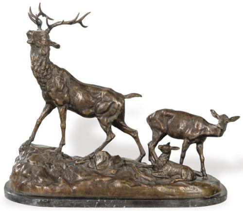 Dos ciervos de bronce