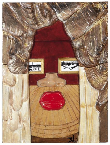  Máscara mural “Mae West”, panel cerámico tridimensional esmaltado, editado por Grisline Corp.