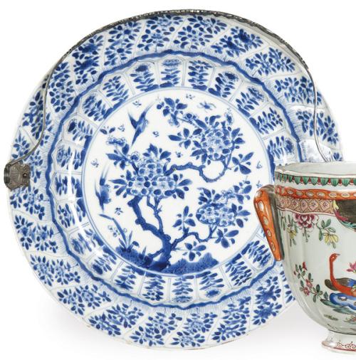  Plato de porcelana china azul y blanco, Dinastía Qing, época de Kangxi (1768-1722)