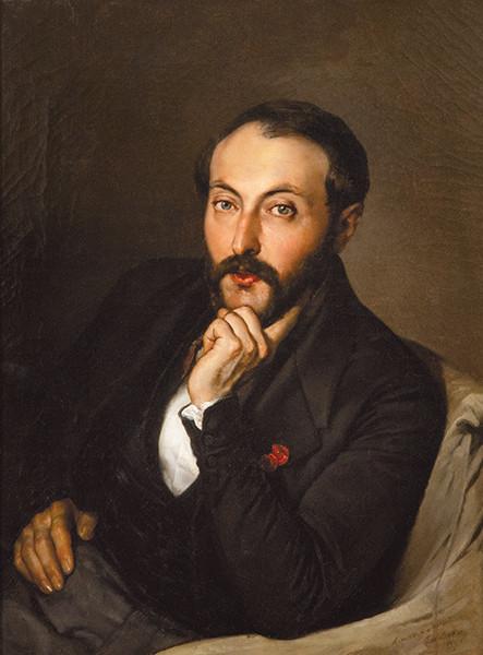 FEDERICO DE MADRAZO Y KUNTZ - Retrato del amigo del pintor, Adrien Dauzats