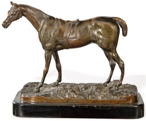  "Caballo" de bronce patinado, Francia h. 1900.