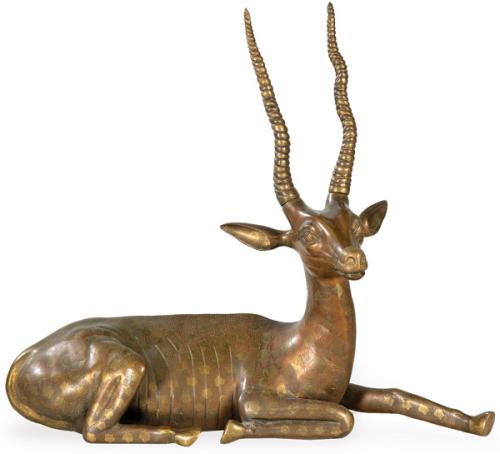  Kudu de bronce bicolor, India S. XX.