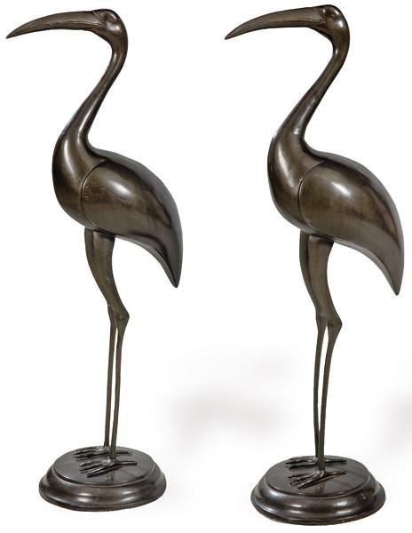  Pareja de ibis de bronce S. XX.