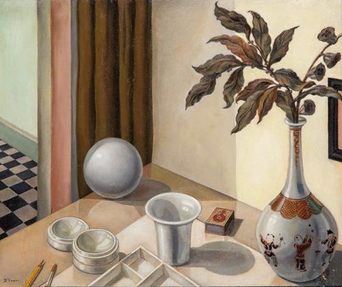  JOSEP D´IVORI - Naturaleza muerta con jarrón chino