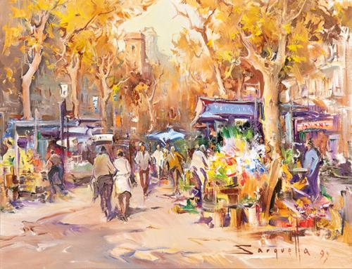 JOSÉ SARQUELLA - Rambla de las flores de Barcelona
