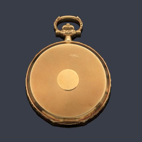  LONGINES, reloj saboneta con caja en oro amarillo de 18 K.