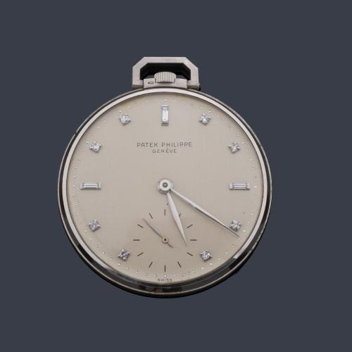  PATEK PHILIPPE Ref. 600 caja nº 677098 movimiento nº 891977, reloj lepin con caja en platino.