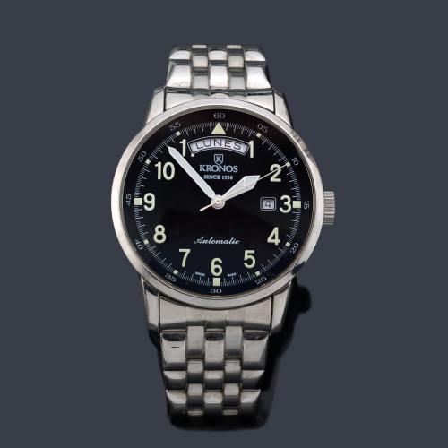  KRONOS ref. 888.8.55 de caballero con caja y brazalete en acero. Con estuche y documentación.
