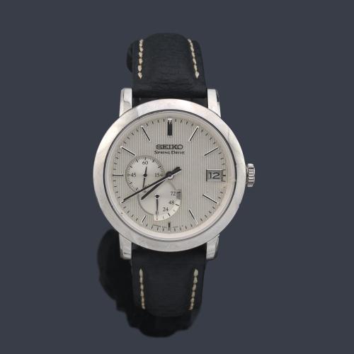  SEIKO Spring Drive de caballero con caja en acero. Con estuche y documentación.
